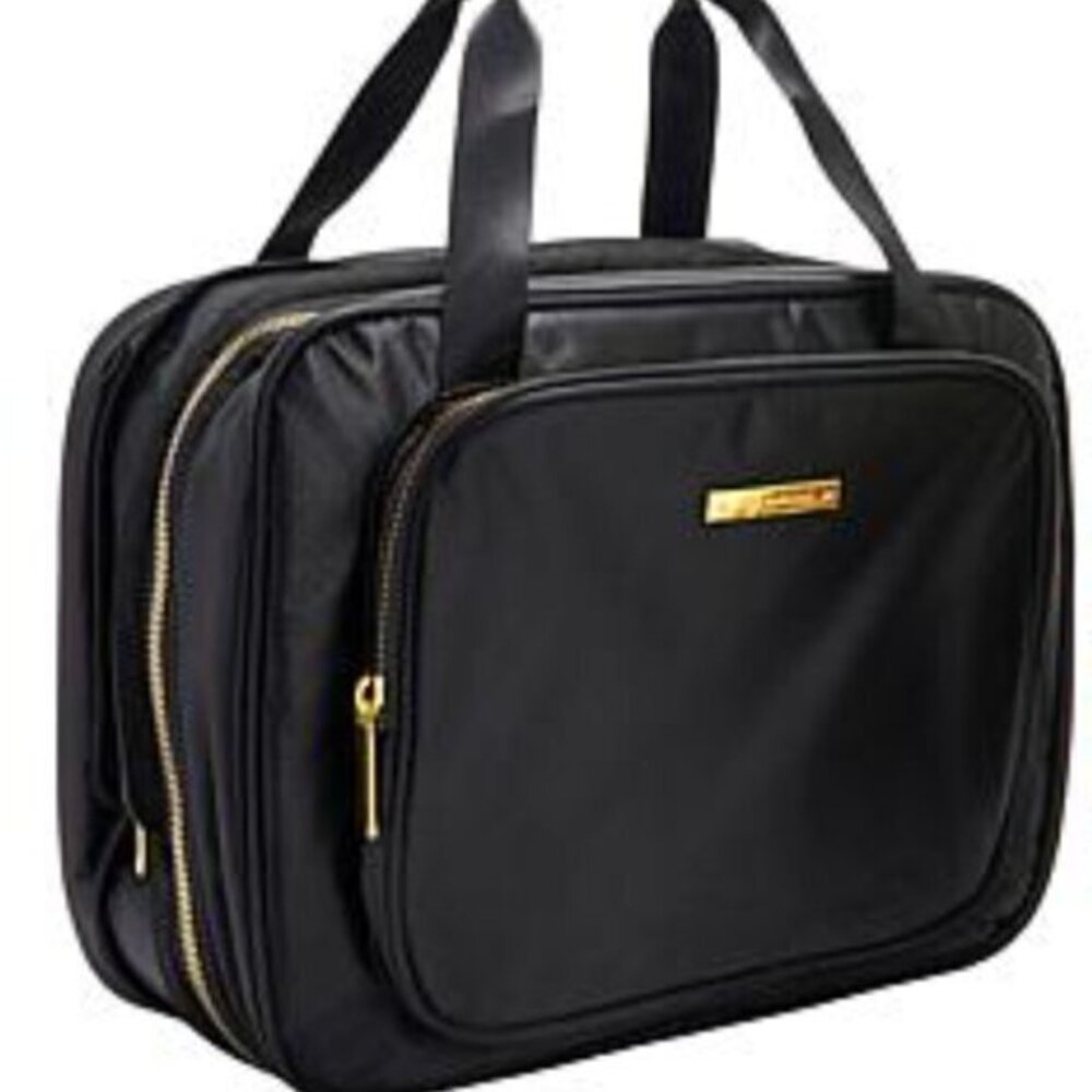 Joy Clean And Chic Expandable Toiletry Case BLACK Satin Finish NWT